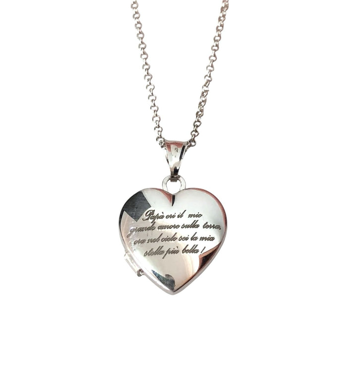 Collana foto personalizzata forma cuore che si apre