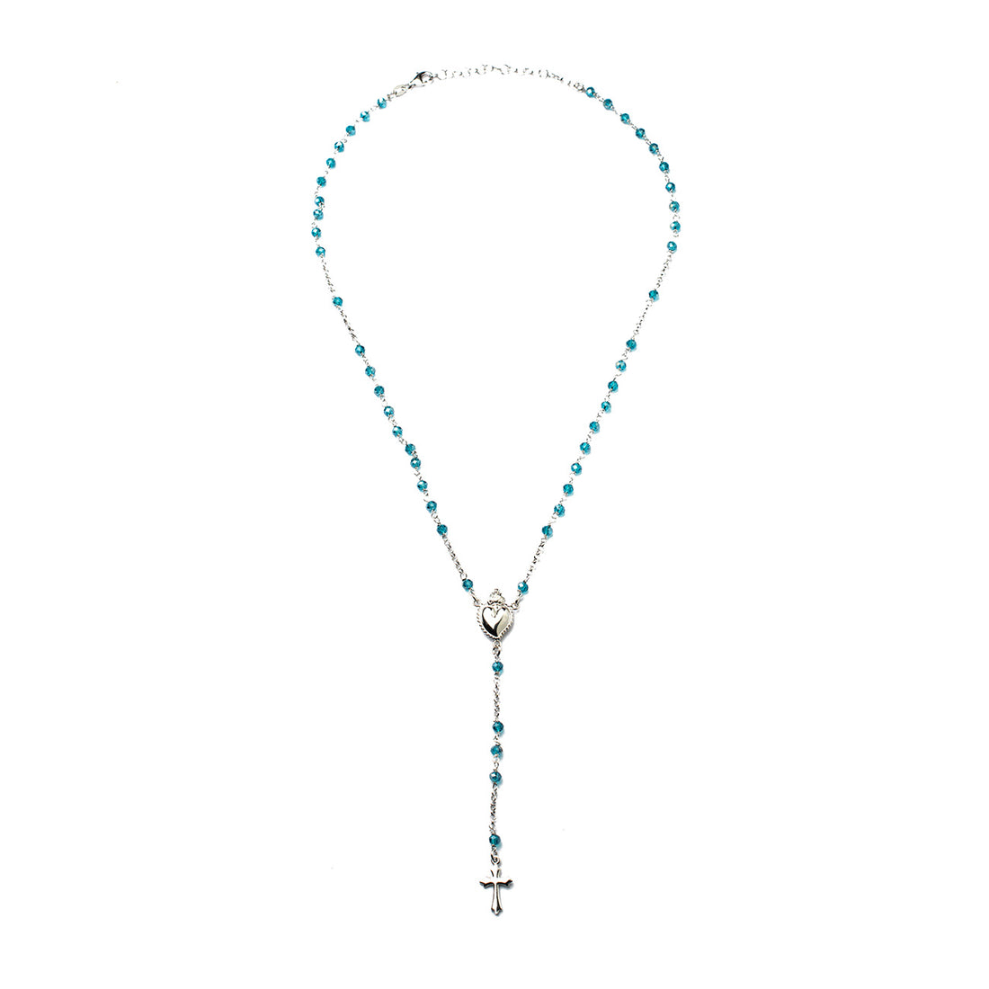 Collana rosario con cuore sacro