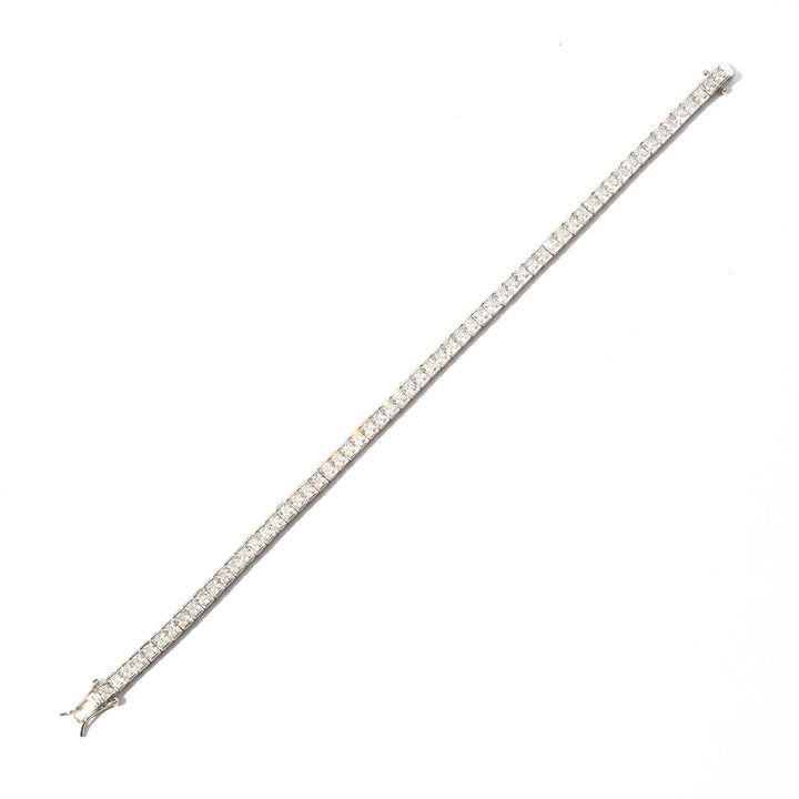 Bracciale tennis pietre bianche taglio carrè 4mm