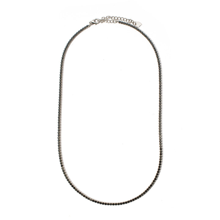 Collana tennis 2 mm con pietre nere