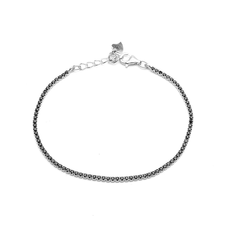 Bracciale tennis pietre nere