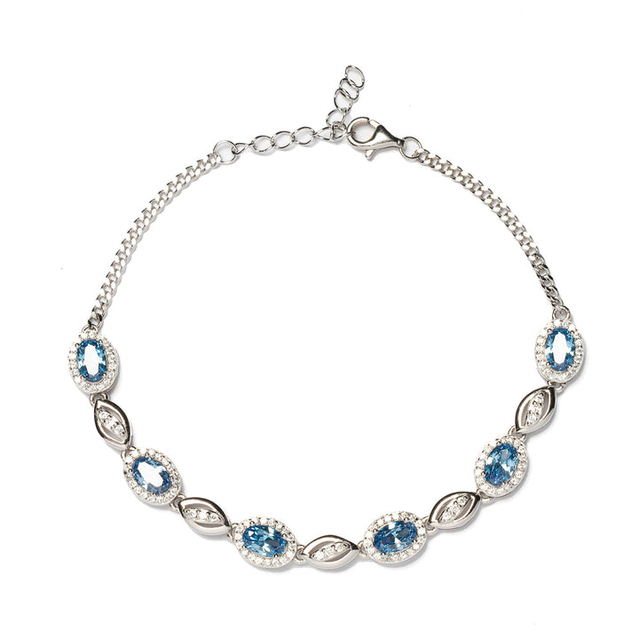 Bracciale donna ovale acquamarina