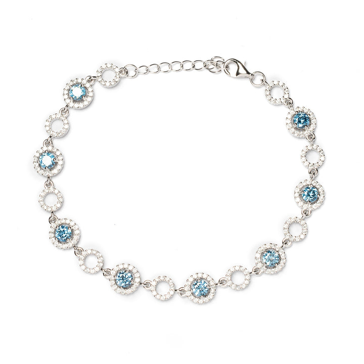 Bracciale donna con cerchi acquamarina