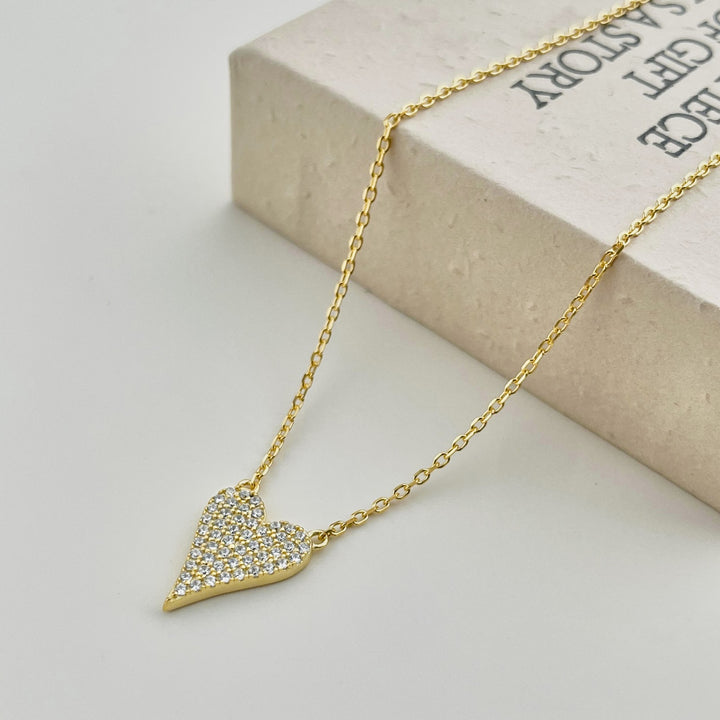 Collana cuore con zirconi