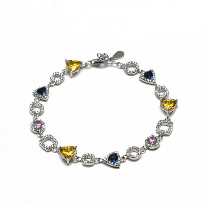 Bracciale geometrico con pietre colorate