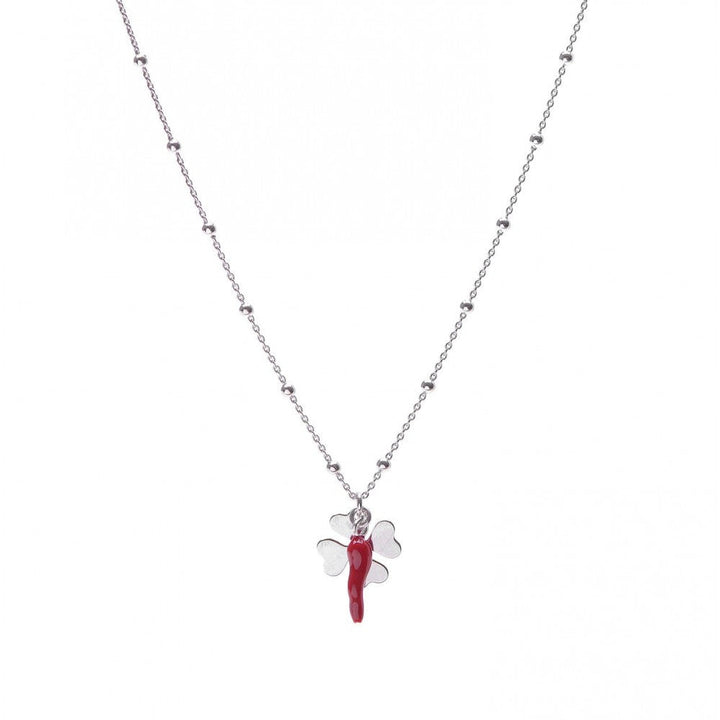 Collana corno & quadrifoglio
