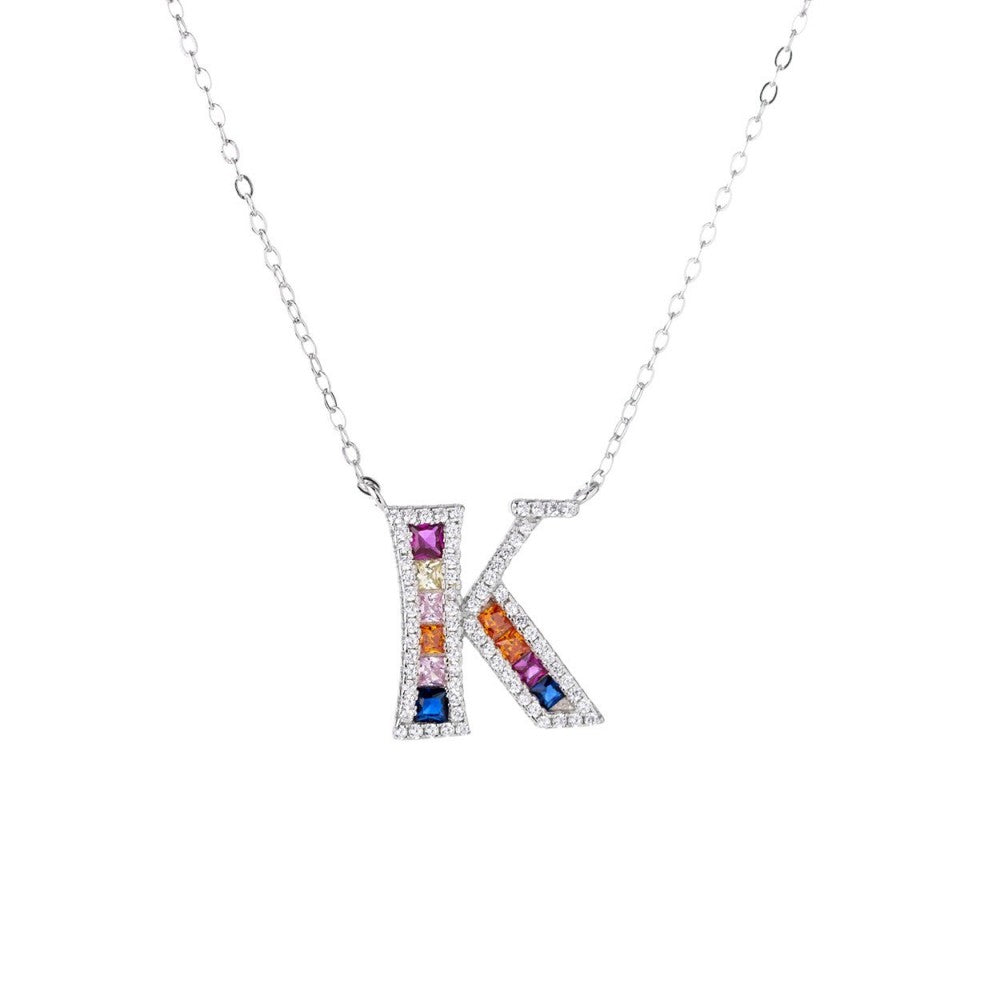 Collana lettera multicolor