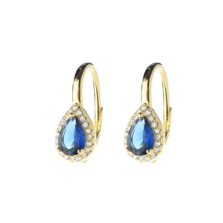 Orecchini goccia pietra blu