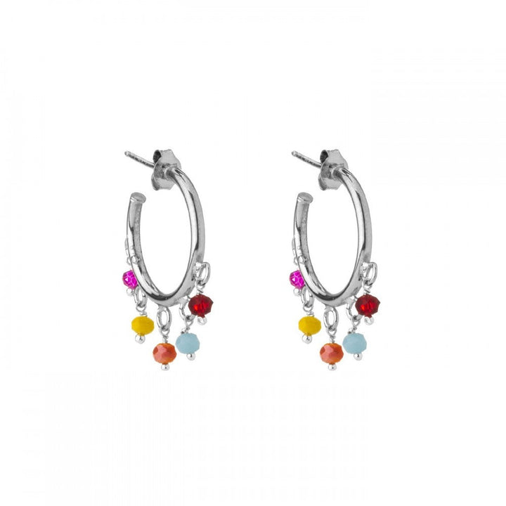 Orecchini cerchio pietre multicolor