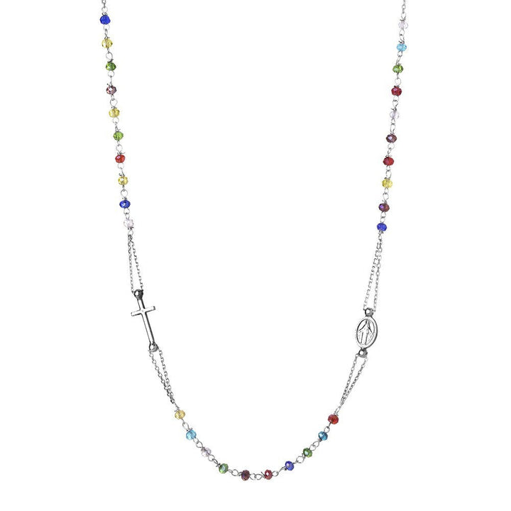 Rosario girocollo pietre multicolor