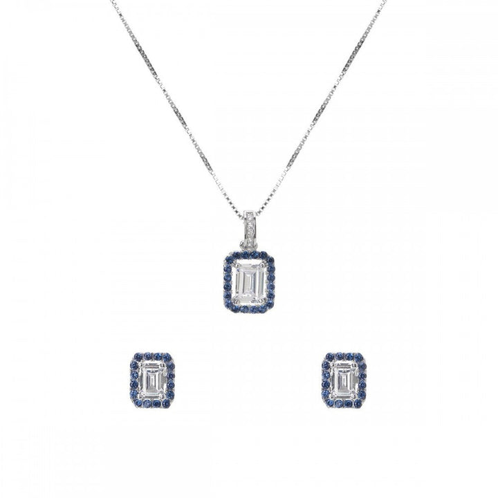 Set eleganza pietre bianche & blu
