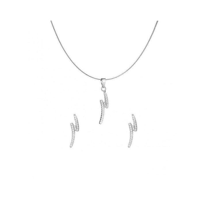 Set saetta con pietre bianche