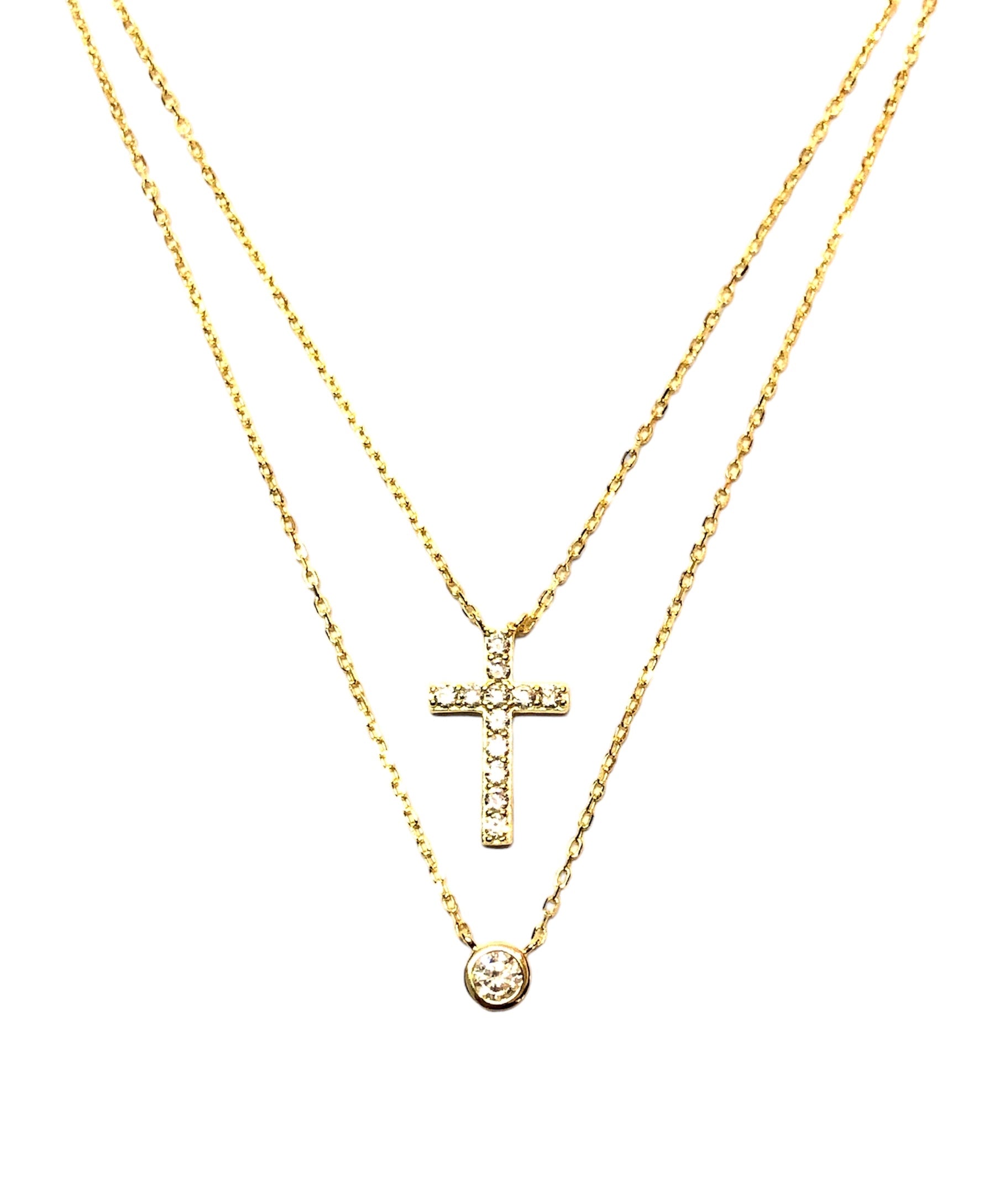 Collana con croce e punto luce