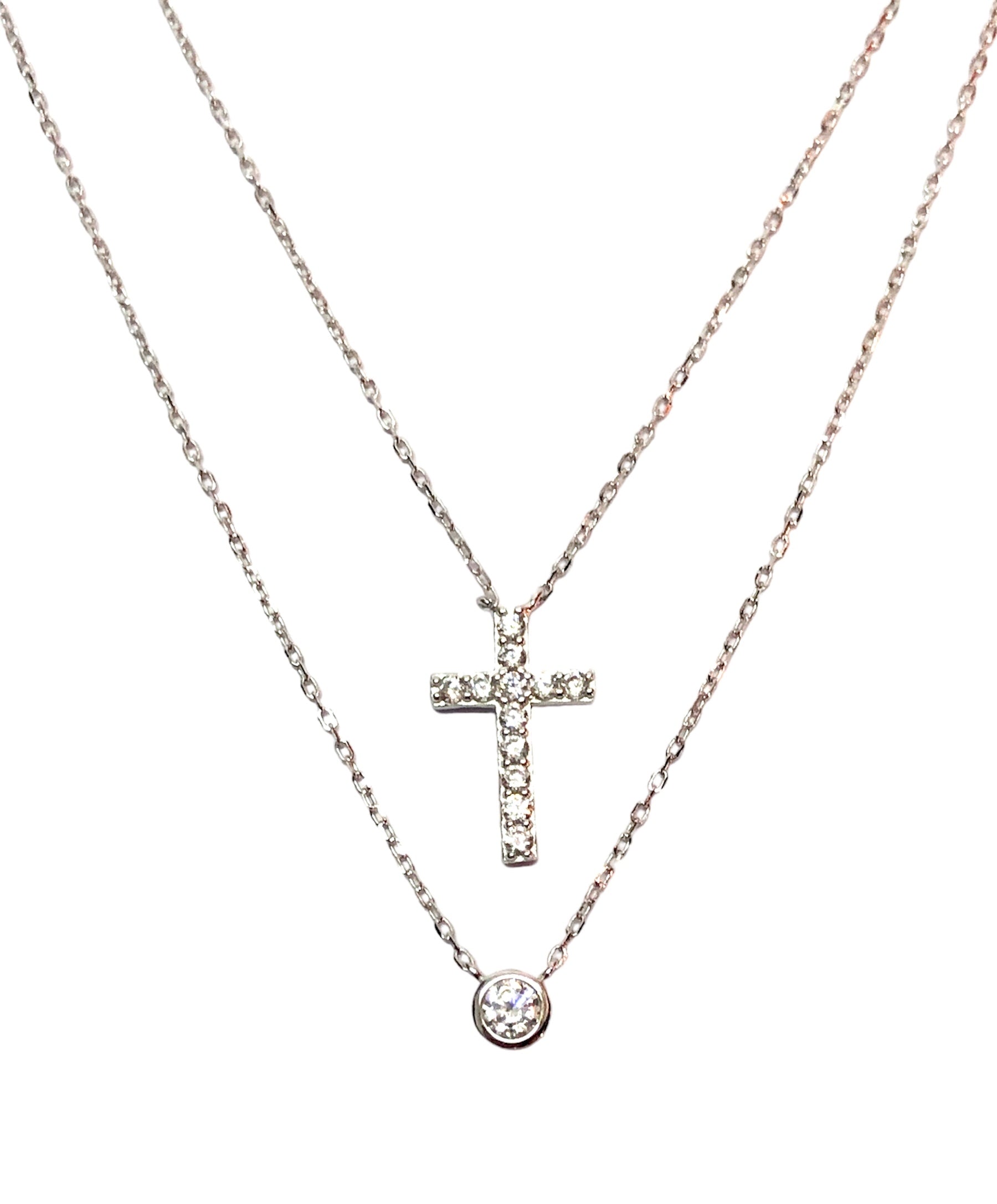Collana con croce e punto luce