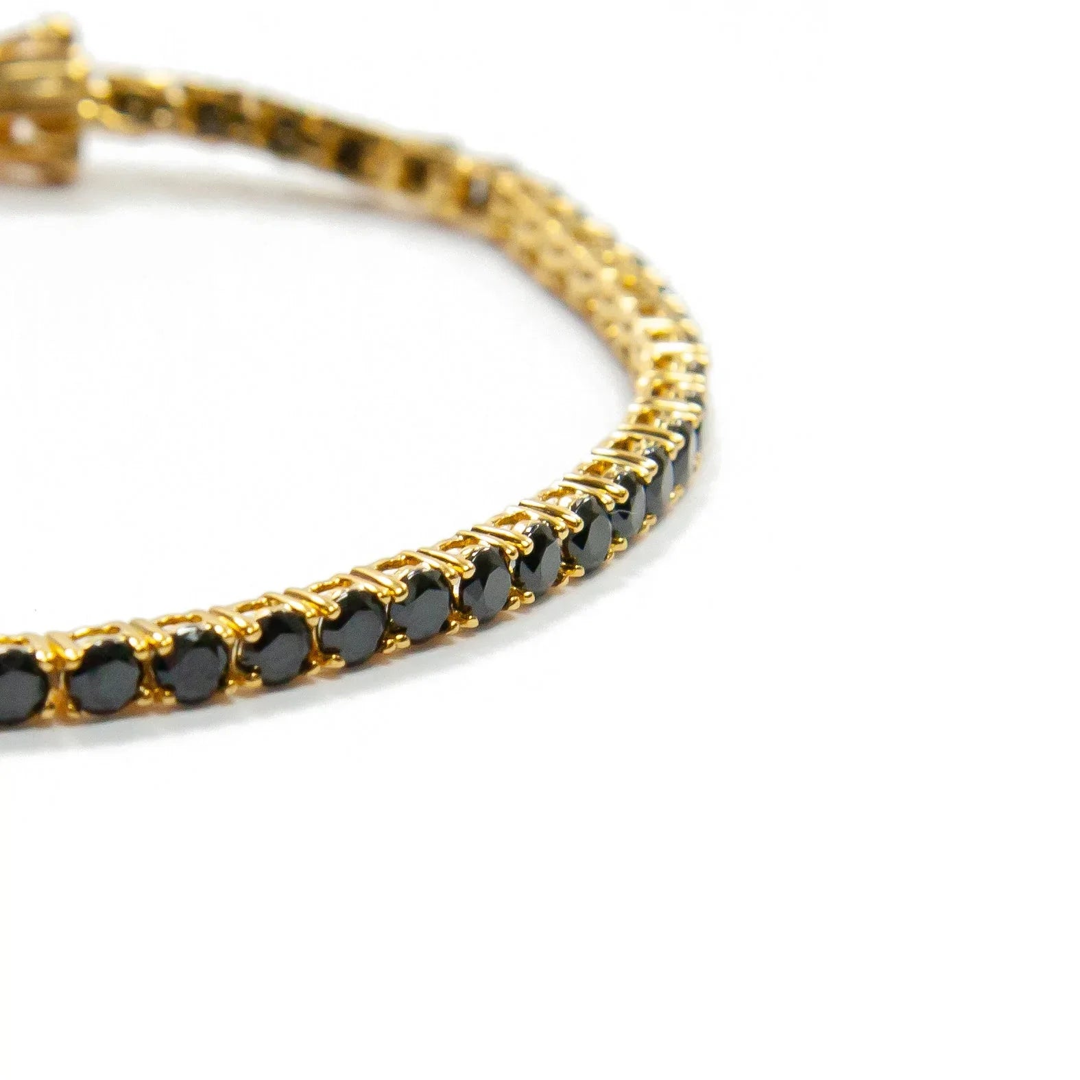 Bracciale tennis pietre nere 3 mm