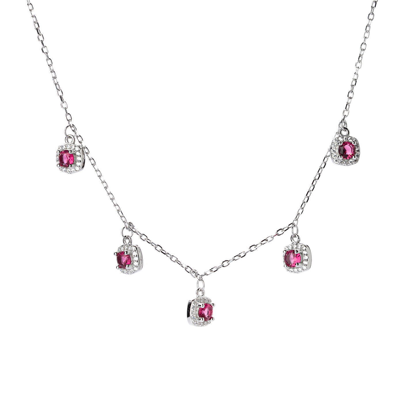 Collana con pietre bianche e rosse