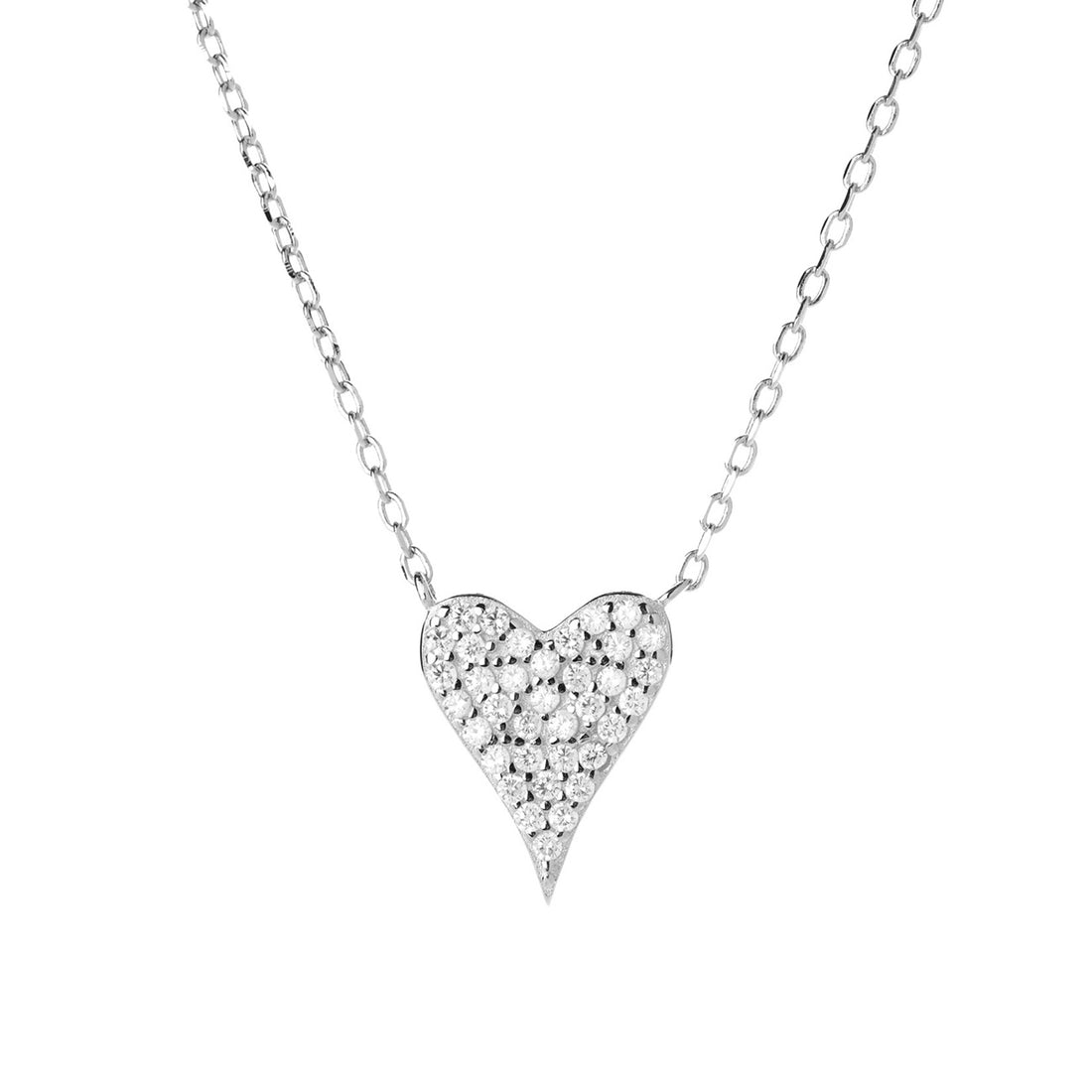Collana cuore con zirconi