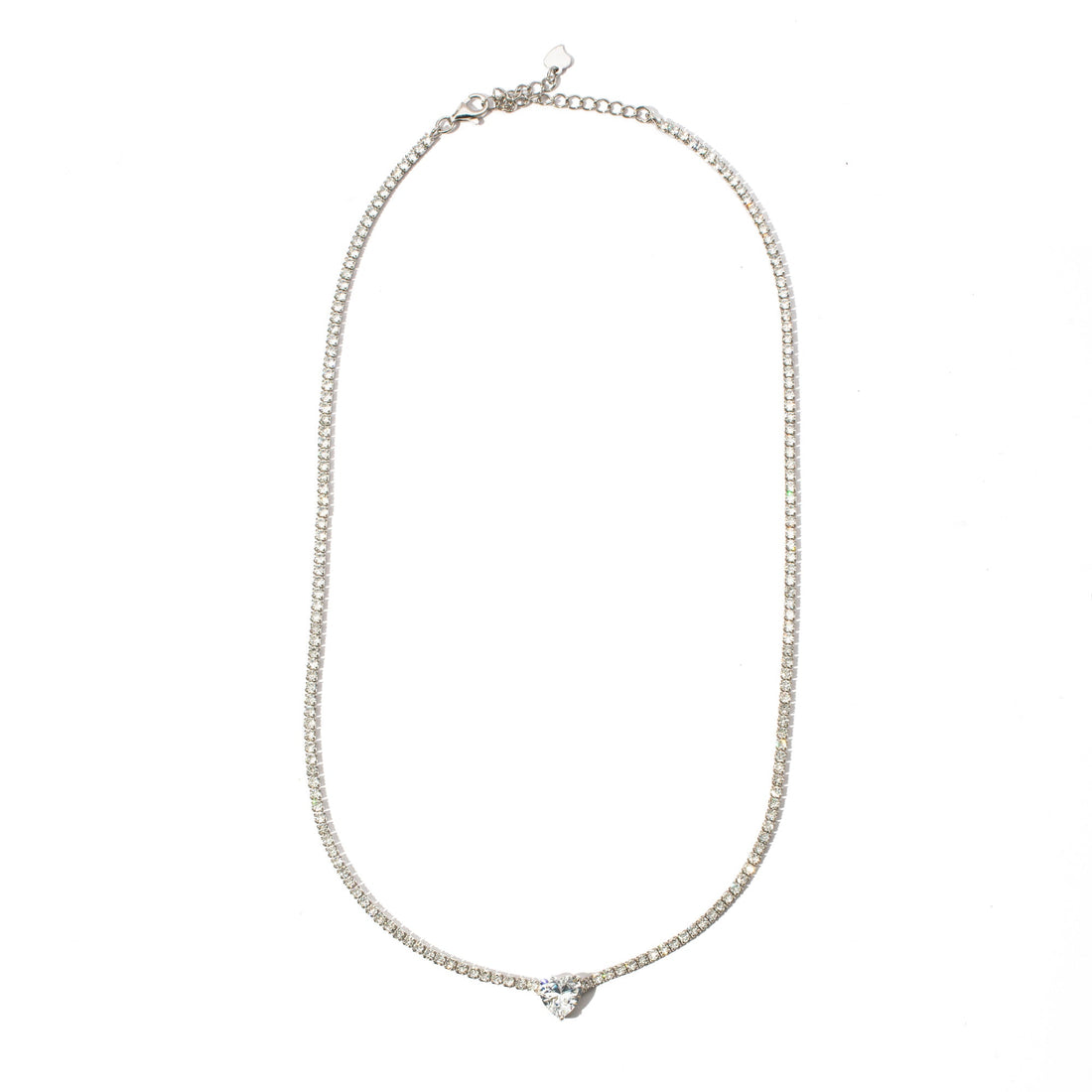 Collana con cuore luminoso e pietre bianche