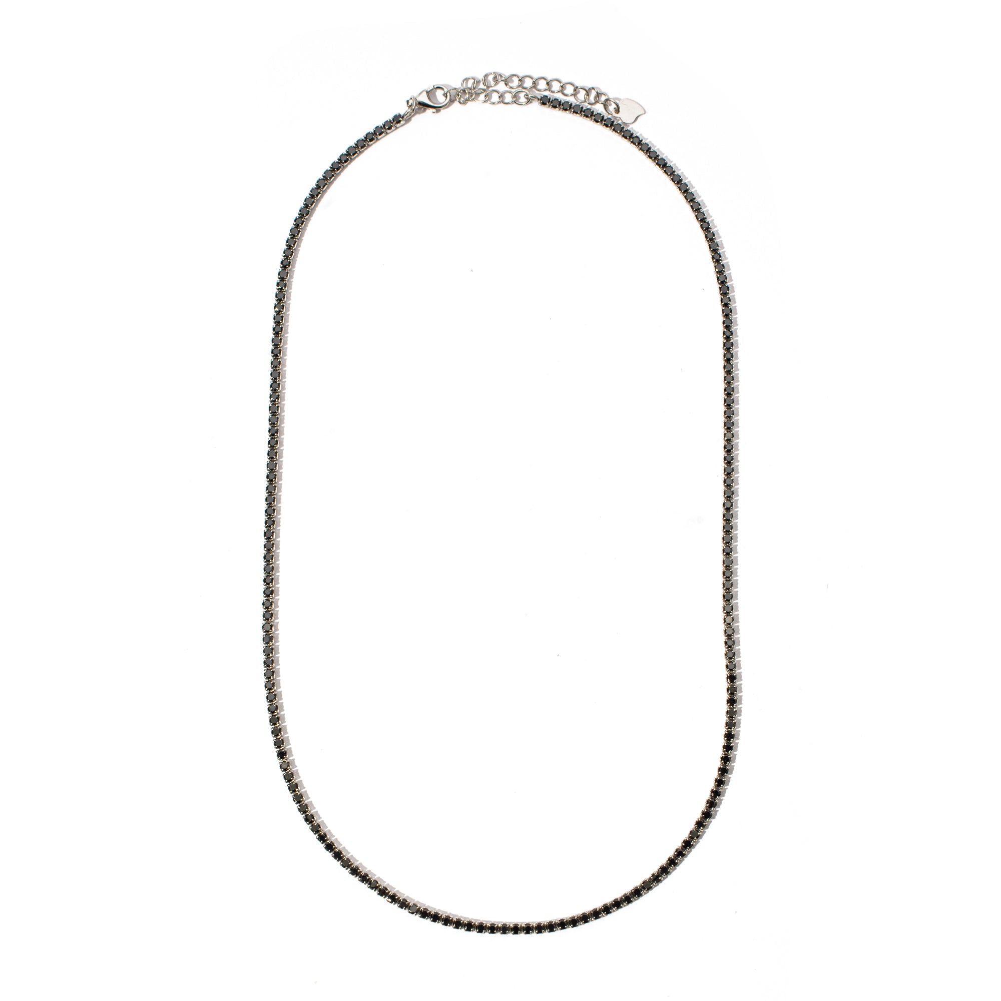 Collana tennis 2 mm con pietre nere