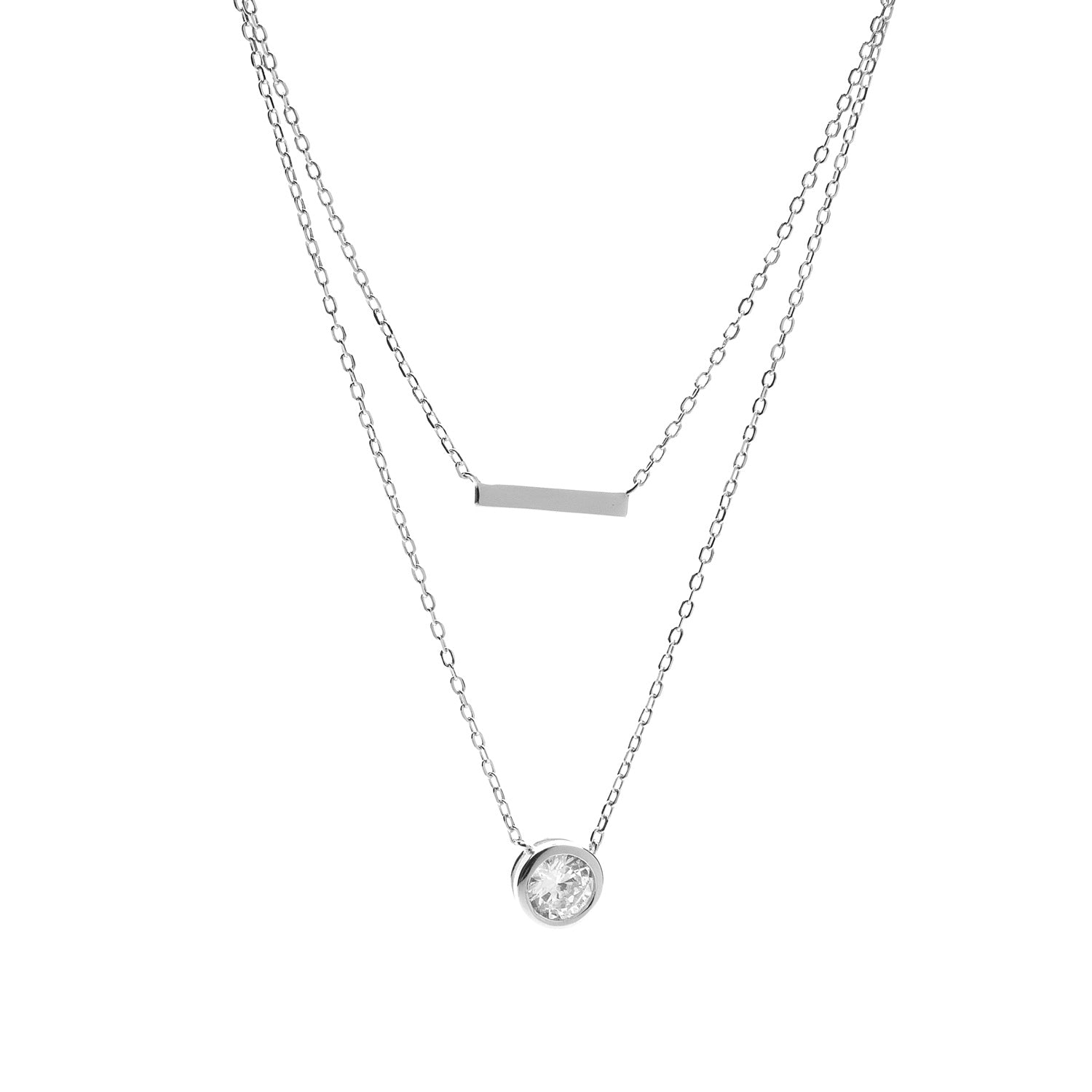 Collana due fili con punto luce