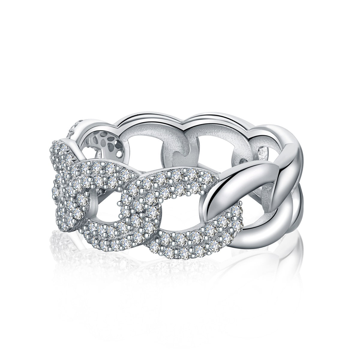 Anello catena con pietre