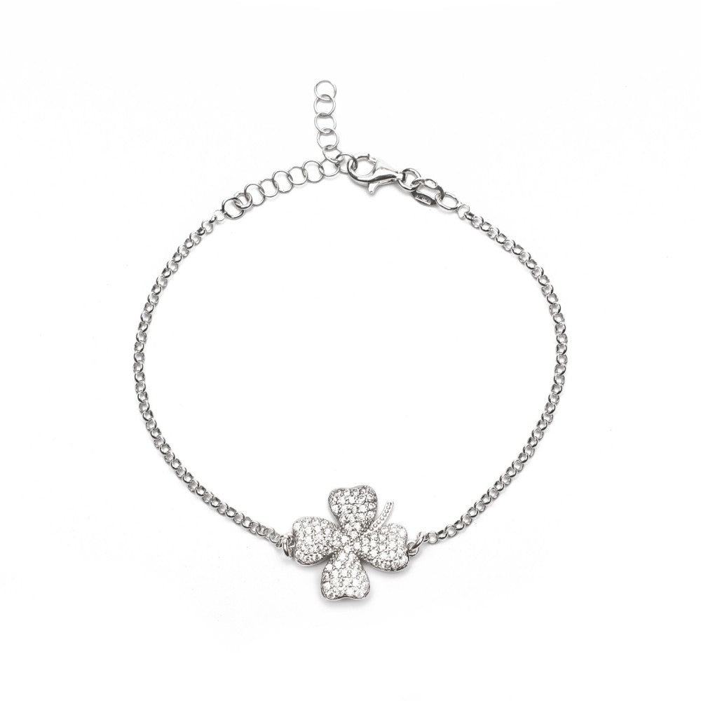 Bracciale quadrifoglio luminoso