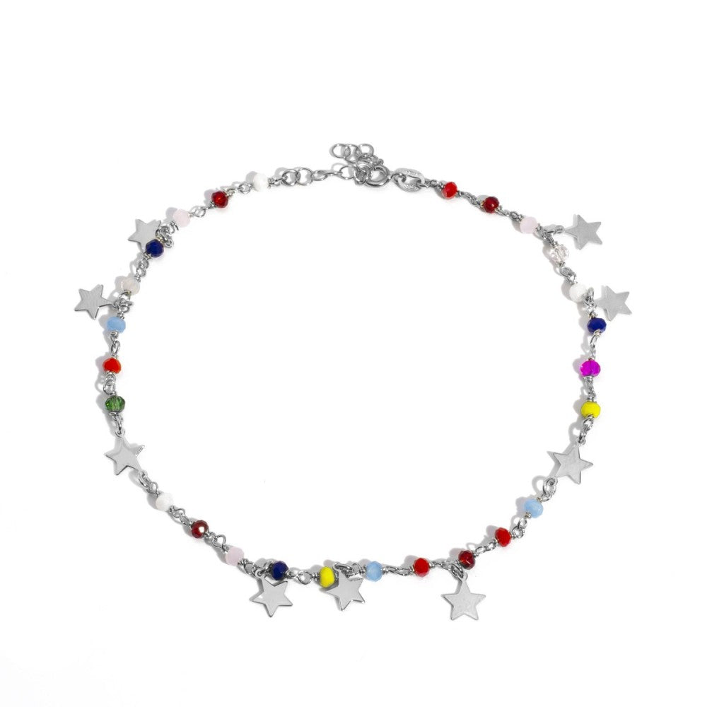Cavigliera stelle e pietre multicolor
