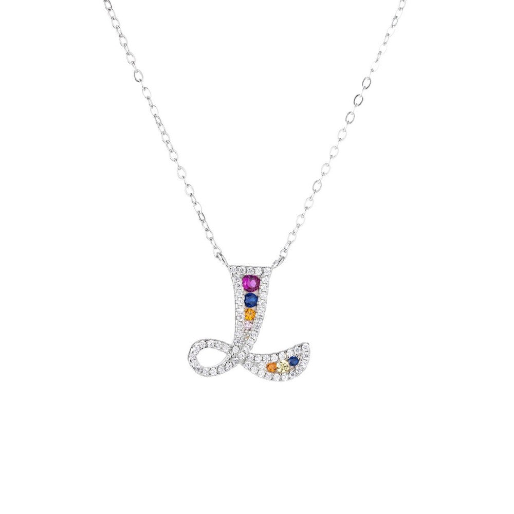 Collana lettera multicolor