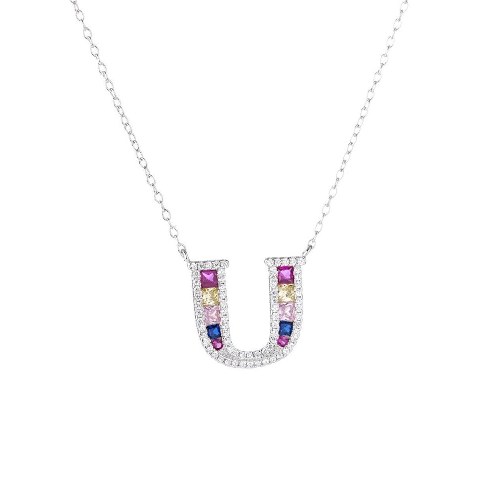 Collana lettera multicolor