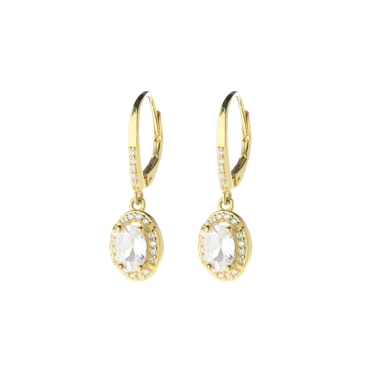 Orecchini con pietra bianca