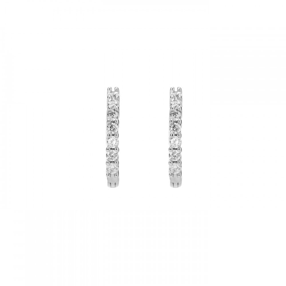 Orecchini cerchietto con pietre bianche