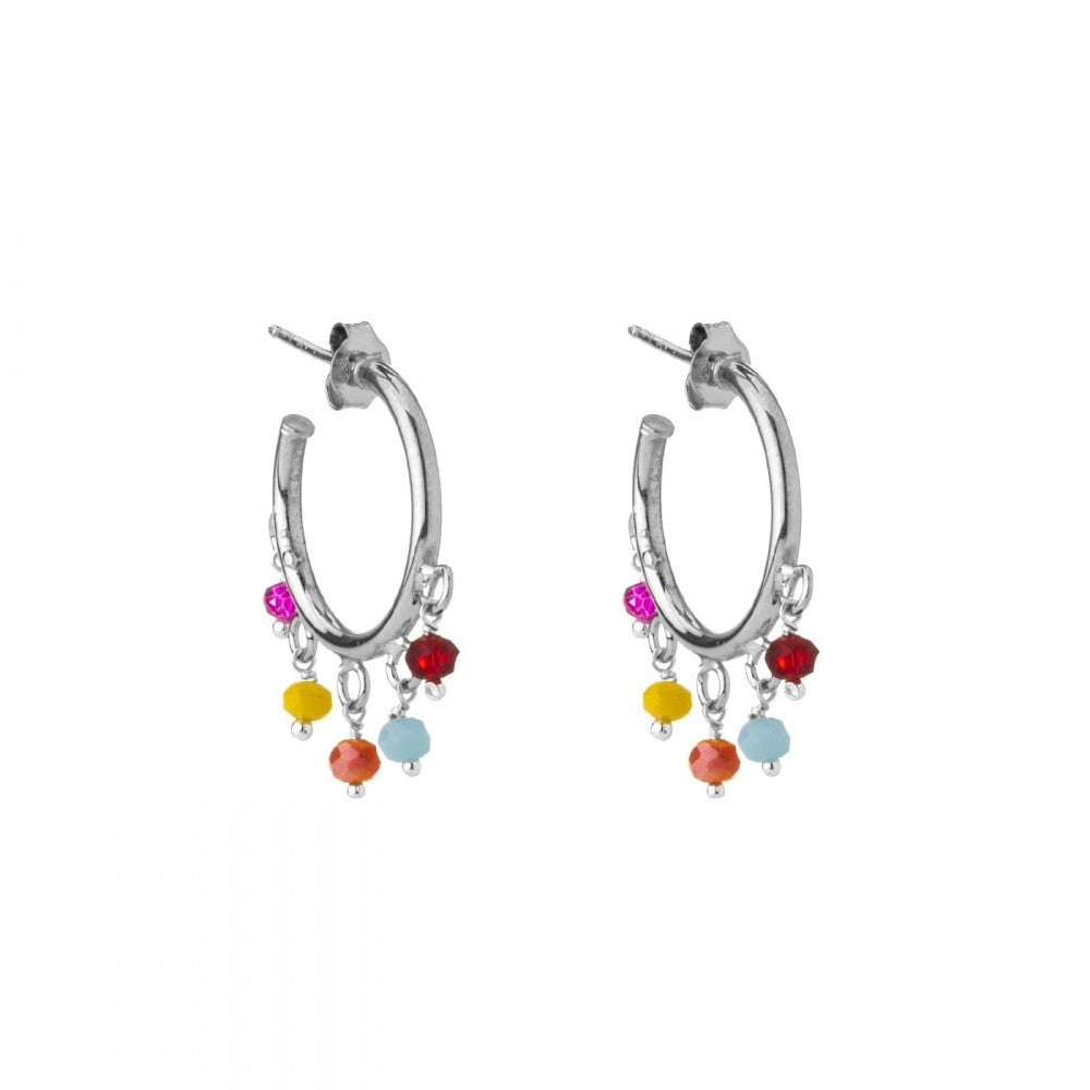 Orecchini cerchio pietre multicolor